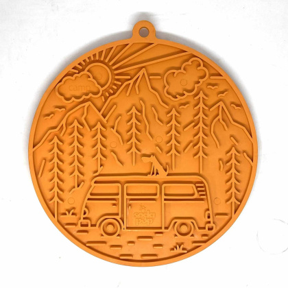 SodaPup eMat Enrichment Lick Mat Camp with Suction Cups Orange 8\