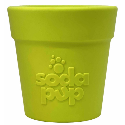 Green - SodaPup Rubber  Flower Pot Durable Treat Dispenser Dog Toy  - 3.5\