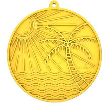 SodaPup eMat Enrichment Lick Mat Sun n Sea with Suction Cups Yellow 8\