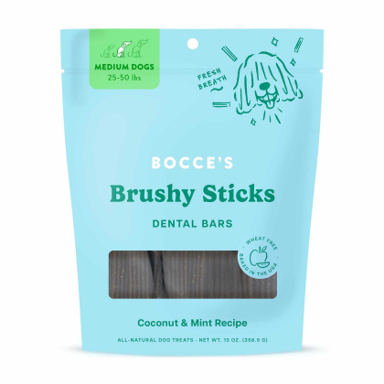Bocce\'s Bakery Dailies Brushy Sticks Medium Dog Dental Treats 13oz