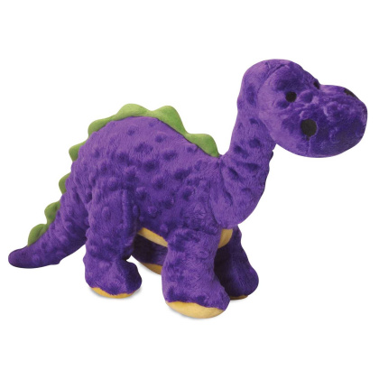 Purple - goDog Dinos Bruto w/Chew Guard Plush Dog Toy - Large