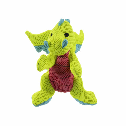 Green - goDog Dragons w/Double Chew Guard Plush Dog Toy  - Small