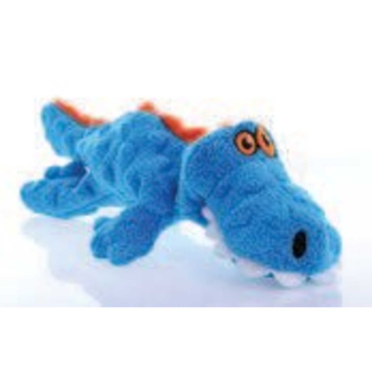 Blue - goDog Just For Me Gator w/Chew Guard Plush Dog Toy