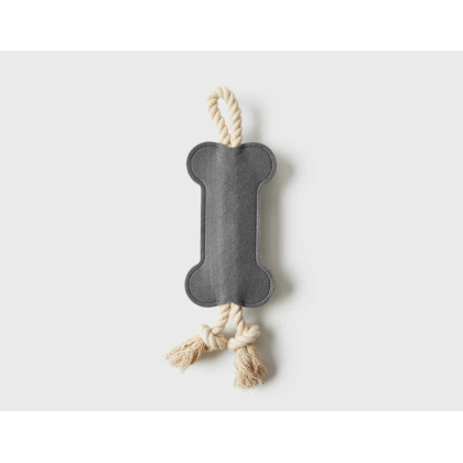 Black - Jax & Bones Hitch and Bone Rope Dog Toy - 12\