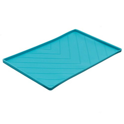 Blue - Messy Mutts Silicone Food Mat Raised Edge  - Large 24\