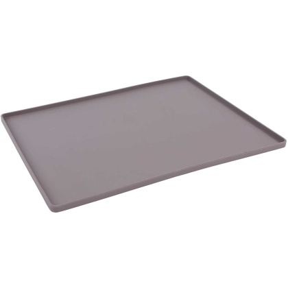 Grey - Messy Mutts Silicone Food Mat Raised Edge  - Small 16\