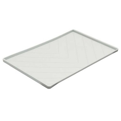 Light Grey - Messy Mutts Silicone Food Mat Raised Edge  - Medium 20\