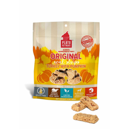Plato Original Real Strips Turkey & Pumpkin  - 18oz