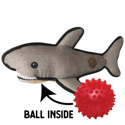 SnugArooz Saul the Shark w/ Rubber Spikey Ball Plush Dog Toy 19\