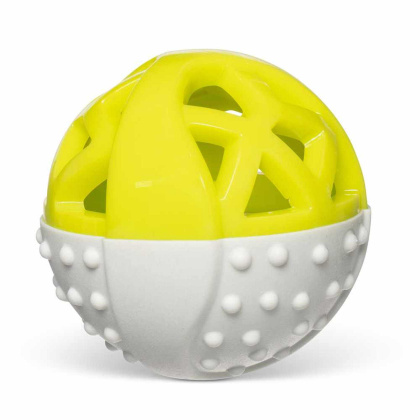 Grey / Green - Totally Pooched Catch n\' Squeak Ball, Foam Rubber  - 3.5\