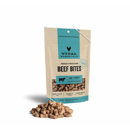Vital Essentials(R) Freeze-Dried Beef Bites Dog Treats, - 2.5 oz