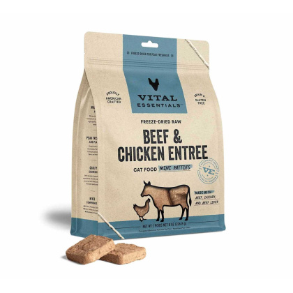 Vital Essentials(R) Freeze-Dried Raw Beef & Chicken Entree Cat Food Mini Patties,  - 8 oz