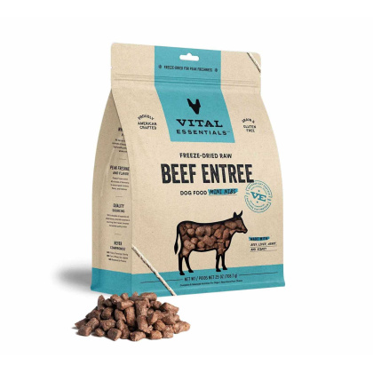 Vital Essentials(R) Freeze-Dried Raw Beef Entree Dog Food Mini Nibs,  - 25 oz