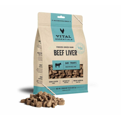 Vital Essentials(R) Freeze-Dried Raw Beef Liver Dog Treats, 15 oz