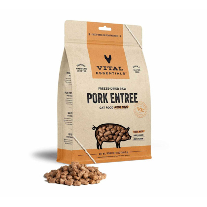 Vital Essentials(R) Freeze-Dried Raw Pork Entree Cat Food Mini Nibs - 12 oz