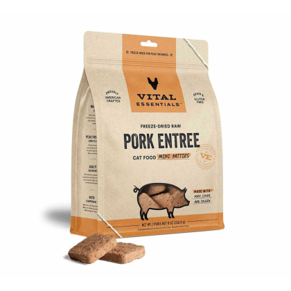 Vital Essentials(R) Freeze-Dried Raw Pork Entree Cat Food Mini Patties - 8 oz