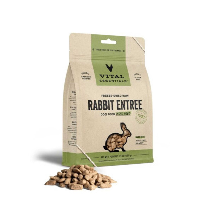 Vital Essentials(R) Freeze-Dried Raw Rabbit Entree Dog Food Mini Nibs, - 5.5 oz