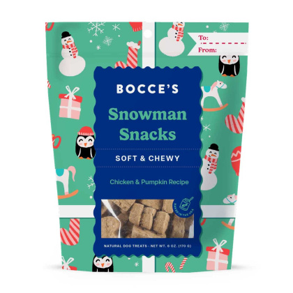 Bocce\'s Bakery Snowman Snacks Soft & Chewy Dog Treats