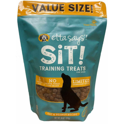 Etta Says! Sit! Dog Training Treats Peanut Butter Recipe Value Bag 16oz