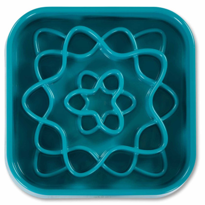Messy Mutts Interactive Square Slow Feeder Blue 8 Cups 11\