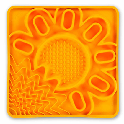 Orange - Messy Mutts Framed Spill Resistant Silicone Interactive Multi-Surface Mat  - 10\