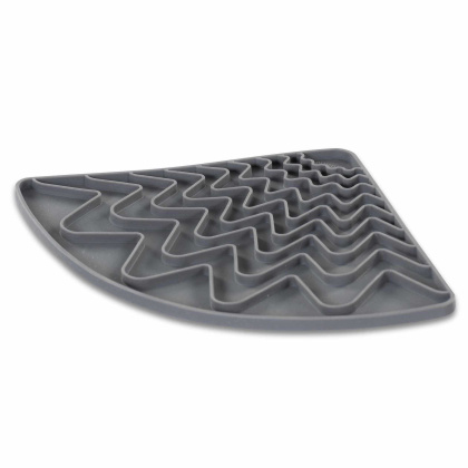 Messy Mutts Silicone Triangle Dog Lick Mat with Suction Cool Grey 9\