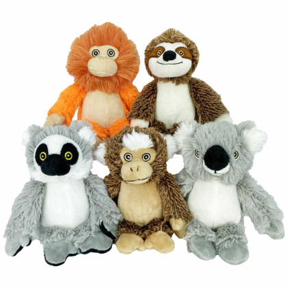 Multipet Minipet Bark Buddies Pet Plush Dog Toy Assorted Animals 6\