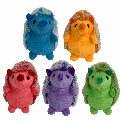 Multipet Minipet Hedgehog Plush Dog Toy Assorted Colors 4\