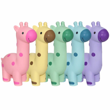 Multipet Minipet Latex Giraffe Dog Chew Toy Assorted Colors 5.75\