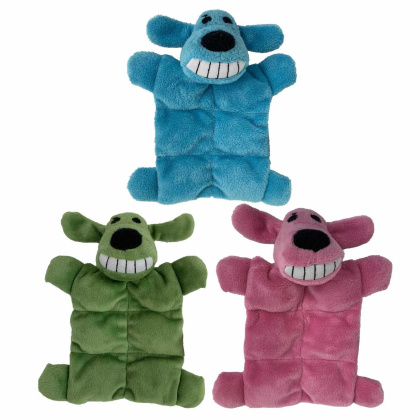 Multipet Minipet Loofa(R) Squeaker Mat Plush Dog Toy Assorted Colors 6.5\