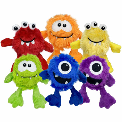 Multipet Minipet Plush Monsters Dog Toy Assorted Monsters/Colors 5\