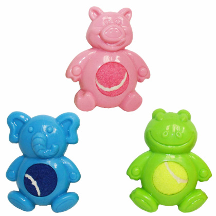 Multipet Minipet Tennis Tummies Fetch Dog Toy  Assorted Animals 4\