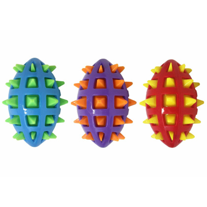 Multipet Spike TPR Football Dog Chew Toy Assorted Colors 5\