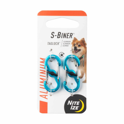 Blue - Nite Ize S-Biner TagLock Aluminum  - 2pk