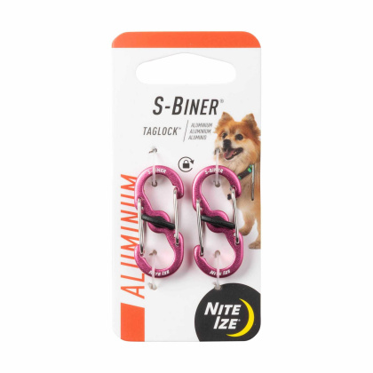 Pink - Nite Ize S-Biner TagLock Aluminum  - 2pk