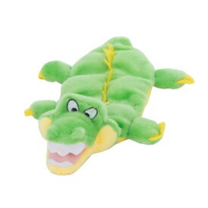 Green - Outward Hound Squeaker Matz Gator Plush Dog Toy  - Small