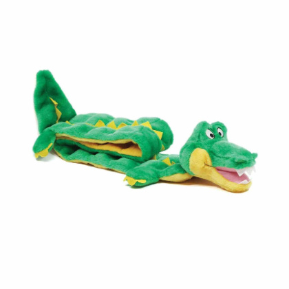 Green - Outward Hound Squeaker Matz Gator Plush Dog Toy  - XXL