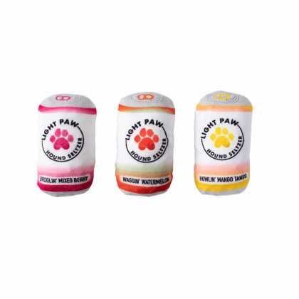 PetShop by Fringe Studio Light Paw Cans Plush Dog Toy Set Small 3pc