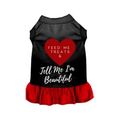 Black w Red Ruffle - Feed Me Treats & Tell Me I\'m Beautiful - Large
