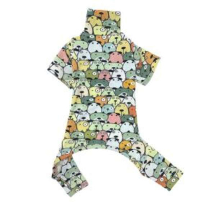 Light Green - Cartoon Dog Faces PJ - X-Large