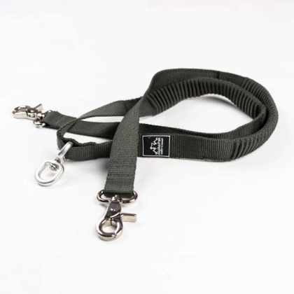 Teton Dark Gray Elastic Dog Leash Coupler - 20 to 30 inches when stretched