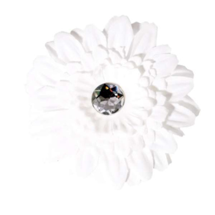 White - FL2002 | Daisy Flower Dog/ Cat Bow on Velcro Collar Attachment|Pets Ribbons