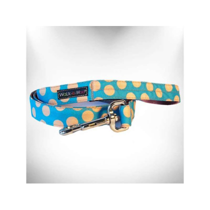 Tan Dots on Turquoise - Polka Dot Dog - Tan Dots Leads  - THIN Lead 5/8\