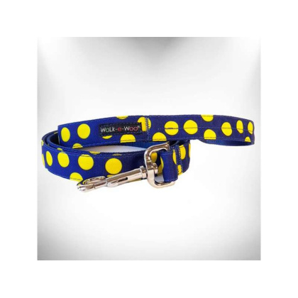 Yellow Dot on Blue - Polka Dot Dog - Neon Leads  - REGULAR Lead 1\
