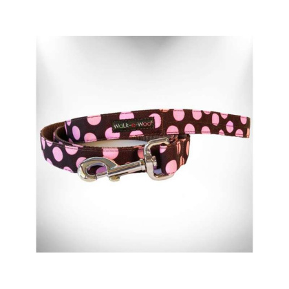 Pink Dot on Brown - Polka Dot Dog Leads  - REGULAR Lead 1\