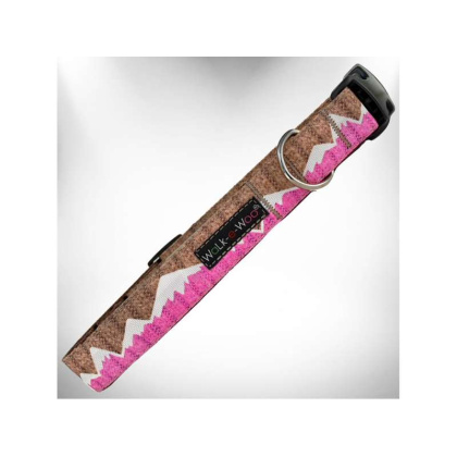 Pink Snowcap Mtn - nowcap Mountain Dog Collars - M 1\