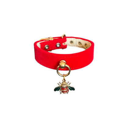 Red - Bee Mine Dog Collar - 14\