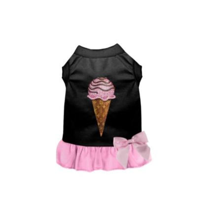 BLACK WITH PINK BOTTOM - My Favorite Chewy Vuitton Ice Cream Dress - X Small