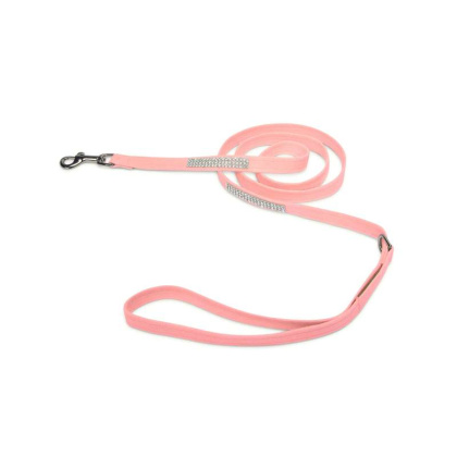 Red - Susan Lanci Designs 3 Row Giltmore Crystals Leash - 4 FT