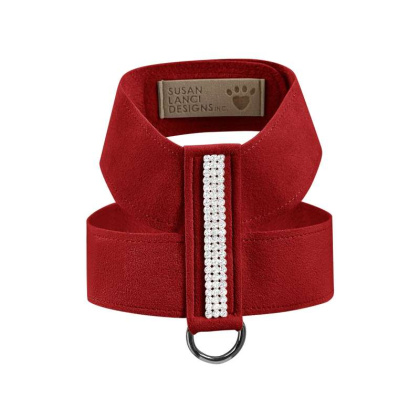 Red - Susan Lanci Designs 3 Row Giltmore Crystals Tinkie Harness - XS